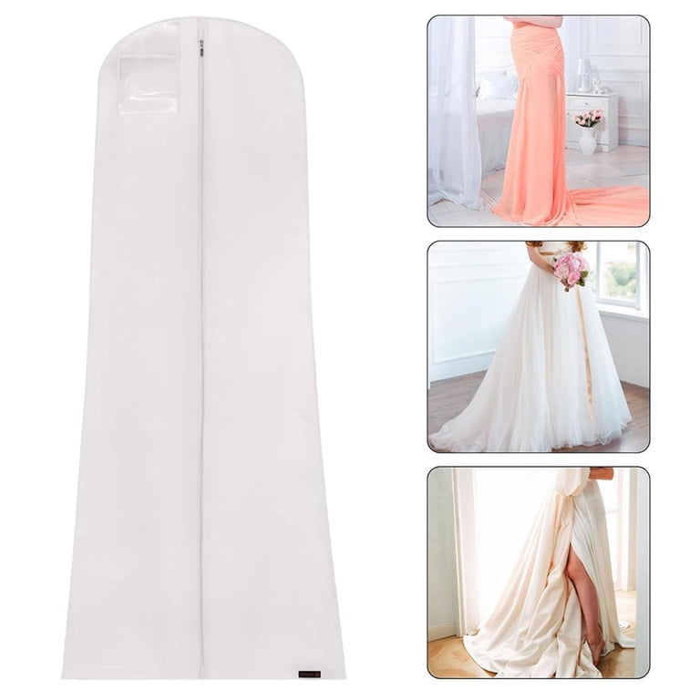 long dress protector bags Breathable Nonwoven Garment Bag: 65" Wedding Dress Storage