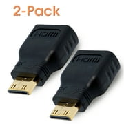 CyberTech 2-Pack Mini HDMI Male to HDMI Female Adapter Gold Plated Adapter 1080P 3D and 4K Resolution