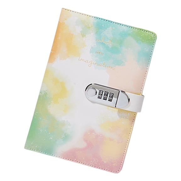 Leather Journal Hardcover Notebook Planner with Combination Lock for Daily Journaling Password Diary Writing Notepads