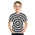 thumbnail image 2 of Boys Shirts Size 6-7 Fashion Cool 3D Dizziness Prints Short Sleeve T-Shirts Gift Trendy Kid Shirt Casual Crewneck Soft and Breathable Shirts Pullover Tops Daily Outerwear Z20 Black, 2 of 3