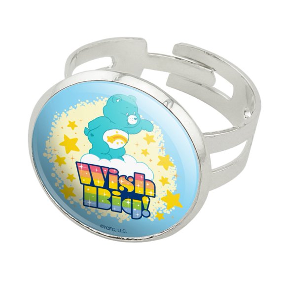 Care Bears Wish Big Silver Plated Adjustable Novelty Ring