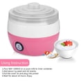 thumbnail image 2 of Máquina de yogurt, fabricante de bricolaje automático de yogurt eléctrico doméstico de 1L con recipiente interno de acero inoxidable - para uso de dormitorio de 2 a 3 personas(ROSADO), 2 of 5