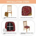 thumbnail image 4 of Red Christmas Snowflake Seat Covers for Dining Room Chairs Set Of 4,Stretch Printed Washable Chair Seat Cover with Elastic Ties and Button,Removable Waterproof Couch Cushion Covers, 4 of 6