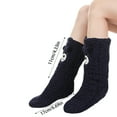 thumbnail image 2 of Fuzzy 3D Animal Socks for Women and Girls, Winter Warm Sleeping Plush Comfy Slipper Socks, Cute Home Floor Socks, Navy Blue, 2 of 4