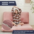 thumbnail image 5 of ZAFLY Single Folding Sofa Bed, Foldable Futon Couch Bed, Sleeper Sofa Guest Bed, Folding Foam Mattress, Upholstered Convertible Floor Mattress for Living Room/Apartment (Single, Pink), 5 of 7