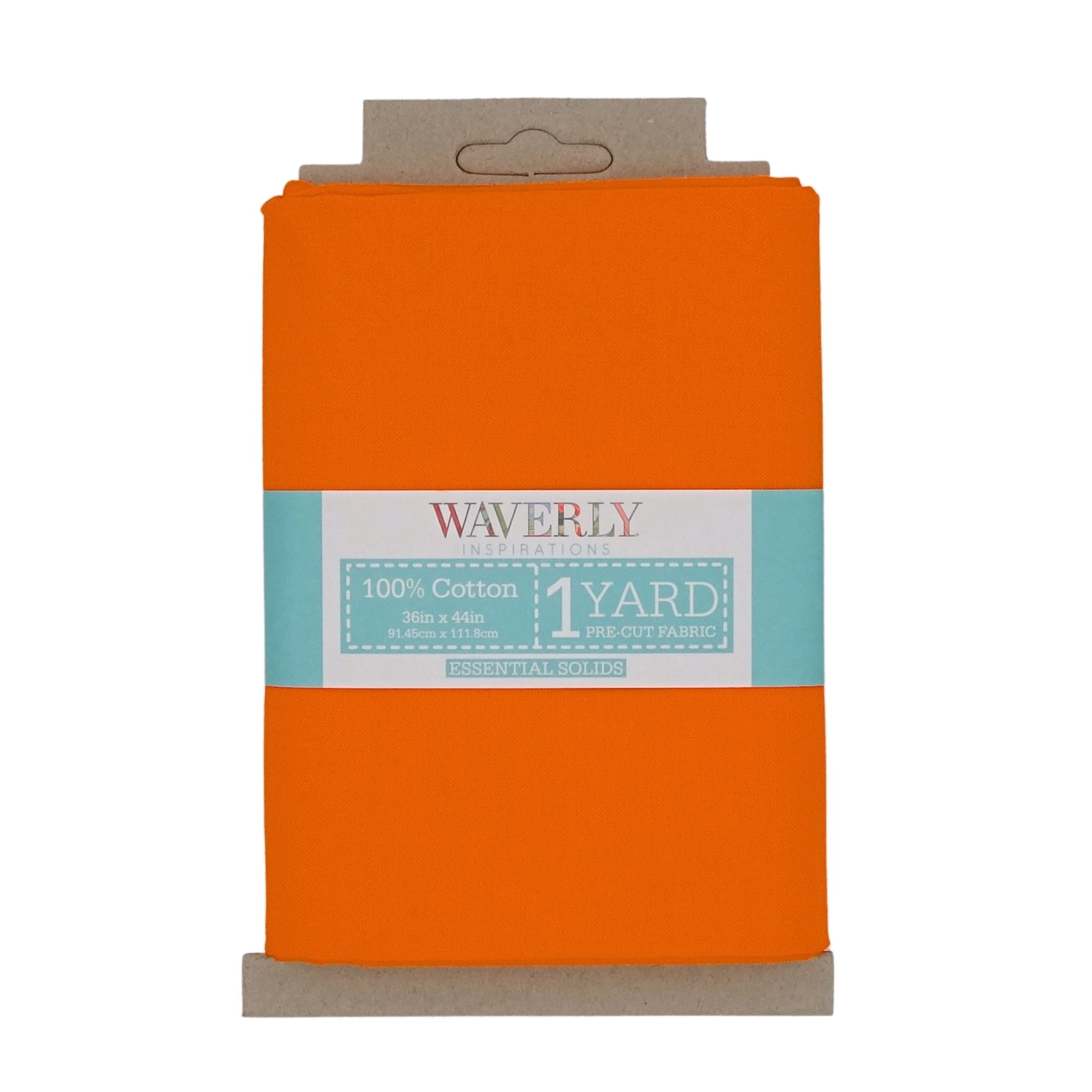 Waverly Inspirations 1 Yard Cut 100% Cotton Solid Fabric, Zinnia Orange, 44" Wide for Quilting & Sewing
