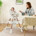 thumbnail image 2 of Gymax Chaise Haute pour Bébé 16-en-1 avec Centre d'Activités, Siège Rehausseur, Table de Blocs de Construction, Blanc, 2 of 10