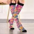 thumbnail image 5 of FORMRS Womens Knee High Socks Casual Long Thick Travel Daily Wear, 1 Pair, Art Map, 5 of 6