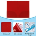 thumbnail image 4 of Uxcell Plastic Folders with Pockets, Letter Files Portfolio Storage Folder, Red 6 Pack, 4 of 5