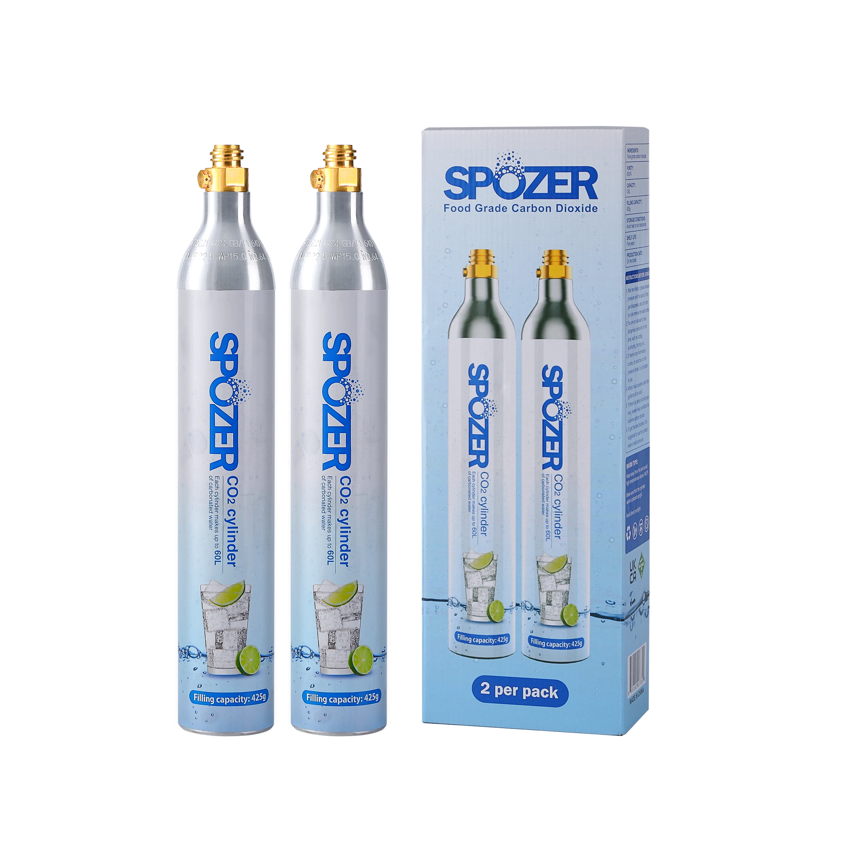 SPOZER 60L CO2 Cylinder for Soda Water Exchange Carbonator Compatible