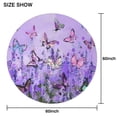 thumbnail image 6 of Purple Lavender Butterfly Scene Round Tablecloth 60"x60",Wrinkle Wipeable Table Cloth for Kitchen Dining Room Picnic Patio Party, 6 of 6