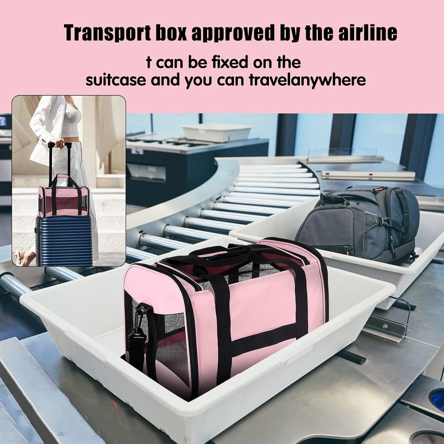 Carrier Large Dog Cat Carriers Puppies up to 30Lbs, Big Dog Carrier Soft Sided, Collapsible Travel Puppy Carrier