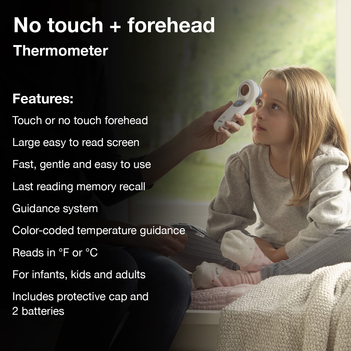 Braun No Touch Forehead Digital Thermometer, FSA & HSA Eligible, White