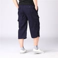 thumbnail image 3 of SWSMCLT Men's Cargo Pants Work Utility Outdoor Soft Mid Rise Cotton Joggers Lightweight Summer Pocket Thin Navy Medium, 3 of 4