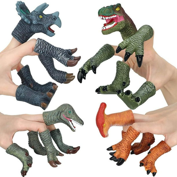 Juego De 4 Marionetas De Dedo De Dinosaurio, Juguetes De Vinilo, Juego De Marionetas De Dinosaurio, Juguetes De Baño Para Niños matsuzay FN005632-00