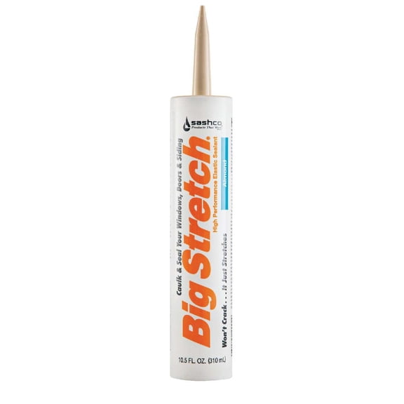 Sashco 10002 10.5oz Big Stretch Acrylic Latex High Performance Caulking Sealant, 10.5 oz Cartridge, Almond