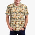 thumbnail image 1 of Balery 70s Hippie Style Camisa Polo de Hombre con Estampado, de Manga Corta y Tejido Medio, Camisa Tipo Golf Polo-4X-Large, 1 of 6