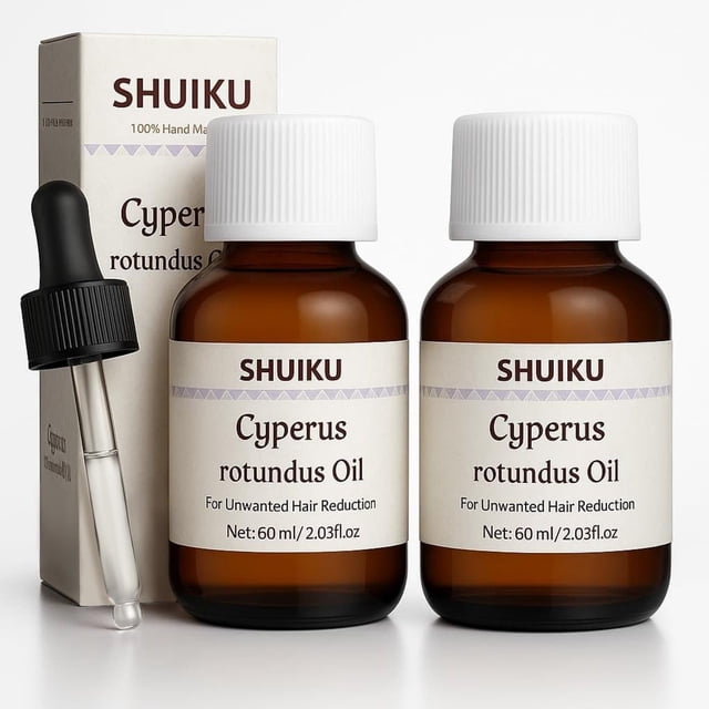 Aceite de Cyperus rotundus, Cyperus, aceite natural 100% puro para reducir el crecimiento del vello corporal (2 PAQUETES)