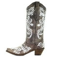 thumbnail image 3 of CORRAL Adult Female Embroidery Glow Collection Brown/White Boots, Size: 10.5, Width: M, 3 of 5