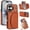 Brown, variant on Kryonix for iPhone 17 Case Wallet, 360 ° Rotation Ring Kickstand, RFID Blocking Card Slots Holder, Magnetic Clasp Flip PU Leather Fashion Shockproof Cover,Beige/Pink/Black