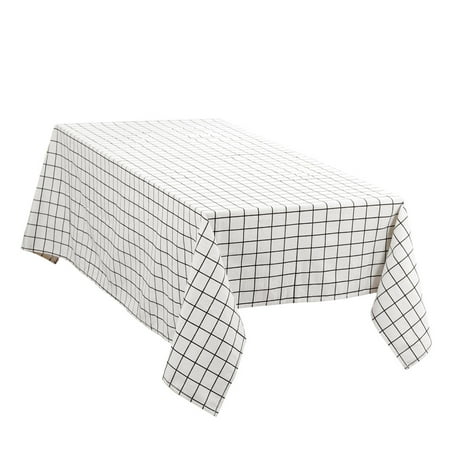 Stewart Plaid Tablecloth Rectangle Soft Tablecloths Plaid Pattern Cotton Table Cover Outdoor Tabletop Camping Table Cloth, 55