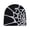 Spiderweb Knit Beanie - Black and White, variant on Halloween Spider Web Knit Beanie, Acrylic Warm Skull Cap, Gothic Pattern Winter Hat for Holiday Party Daily Wear