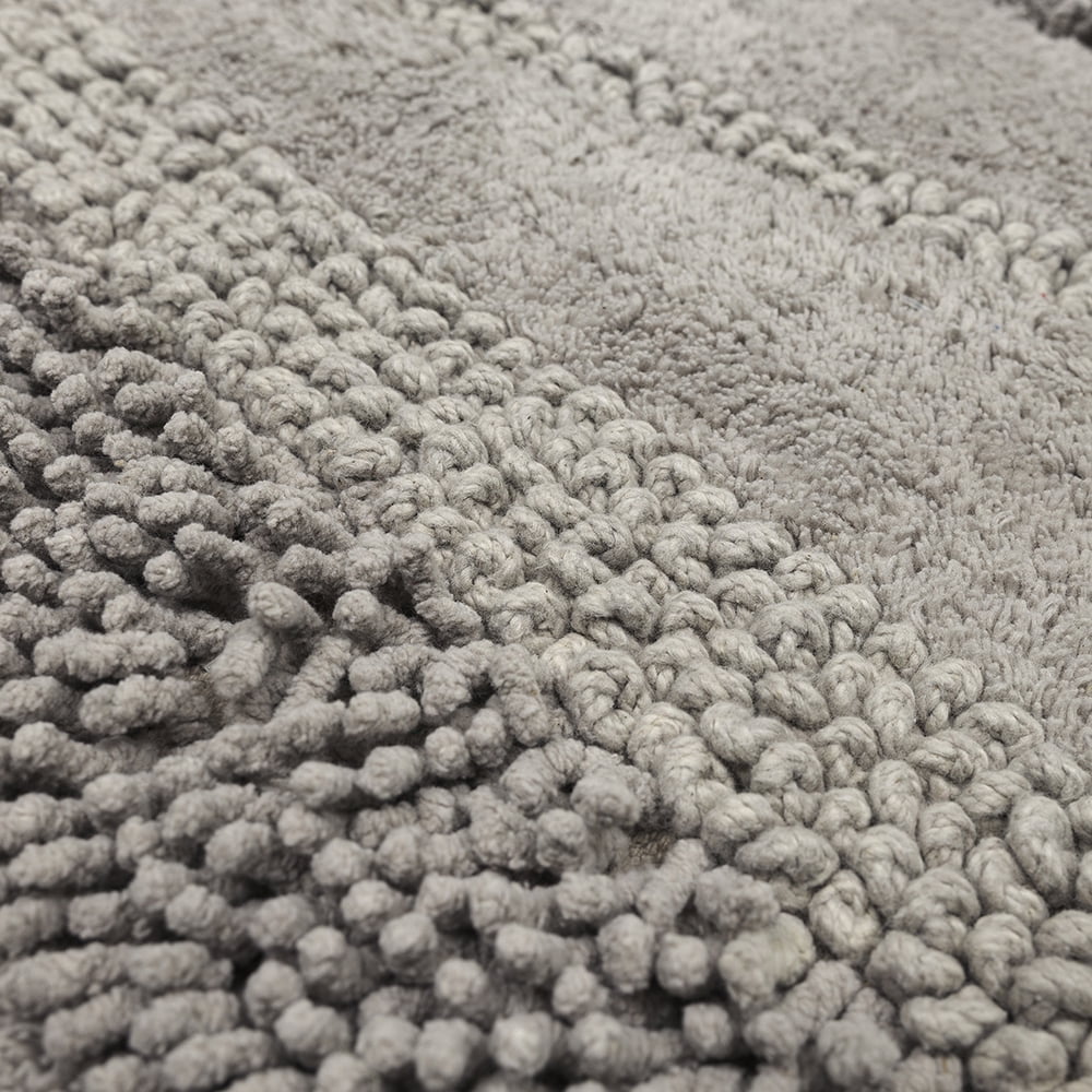 Mohawk Home Plush Cotton Fade/Stain Resistant Non-slip Machine Washable Bath Mat, Silver, 2' x 5'