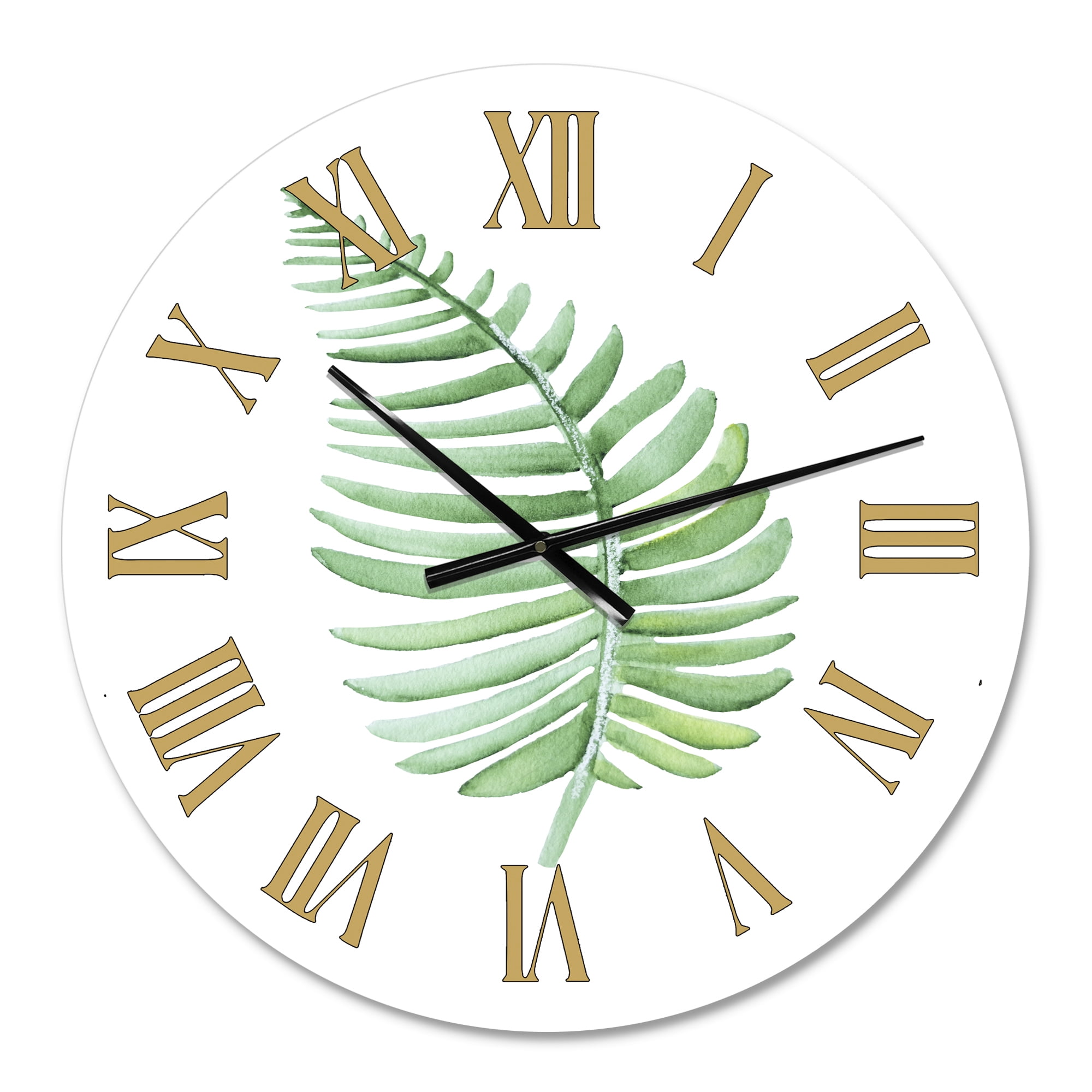 Designart 'Tropical Leaf Of Monstera Iii' Farmhouse Wall Clock