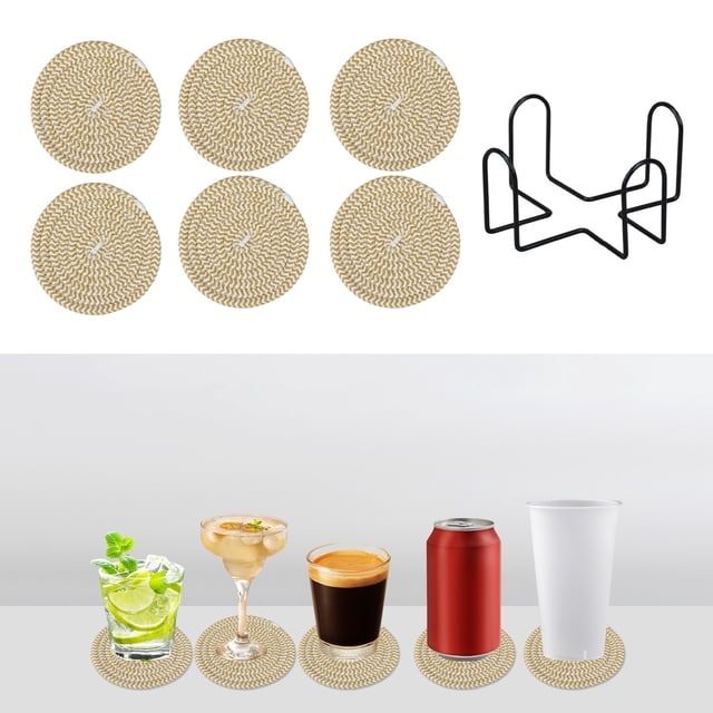 Fiudx Manteles Individuales de Algodón, Antideslizantes y Resistentes Al Calor, con Aislamiento Duradero, Cuerda de Algodón Ecológica, Ideales para La Cocina y El Comedor, Decoración Elegante para El