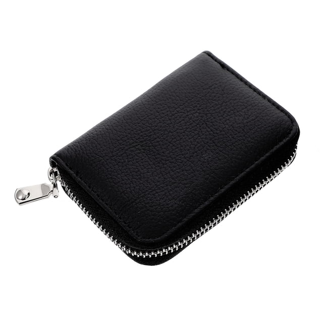 Houderco Cartera De Cuero Negro Unisex Para Guardar Tarjetas Y Monedas Con Moderno Y
