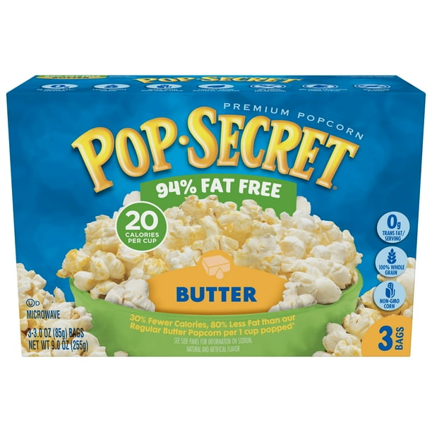 Pop Secret Microwave Popcorn, 94 Fat Free Butter, 3 Oz, 3 Ct Walmart