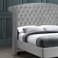 thumbnail image 4 of Pemberly Row Contemporary Crystal Tufted Velvet Platform Bed in Gray, 4 of 7