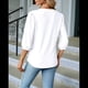 thumbnail image 5 of Blusas Informales de Verano para Mujer, con Cuello en V, Corta, Encaje Calado y Bonitas Blusas de Negocios M, 5 of 7