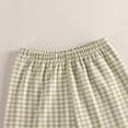 thumbnail image 3 of larppty Kids Baby Girls Boys Plaid Pajamas Set Long Sleeve Button Down Shirts Tops and Pants Gingham Pj Lounge Sets(2-3 Years,Beige), 3 of 4