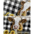 thumbnail image 6 of American Pastoral Kitchen Valances for Windows Farmhouse Linen Window Valance Curtain for Living Room Window Treatment Cow Sunflowers Farmhouse Buffalo Plaid Valance Rod Pocket Topper, 42 x 12 Inch, 6 of 6