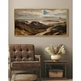 thumbnail image 6 of Drsoum Large 20x40in Natural Framed Country Village Vintage Wall Art Landscape Painting Retro Mountain Meadow Scenery Farmhouse Kitchen Living Room Decor, 6 of 6