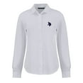thumbnail image 2 of Women's Cutter & Buck White Minnesota Vikings Americana Advantage Eco Soft Pique Tri-Blend Long Sleeve Button-Up Shirt, 2 of 3