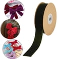 thumbnail image 1 of Cinta de terciopelo con carrete Cintas flocadas Cinta de floristería Rollo de cinta de terciopelo de una sola cara para envolver regalos Invitación de Verde, 1 of 8
