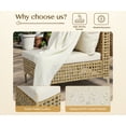 thumbnail image 5 of Bifanuo 3-Piece Wicker Outdoor Sectional Sofa, Patio Furniture Set, with Beige Fluffy Cushions and Coffee Table, 5 of 6