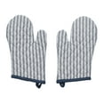 thumbnail image 2 of VHC Brands Cotton Oven Mitt Set of 2, Heat Resistant, Baking Glove Pot Holder, Kitchen Mitts, Sawyer Mill Blue Collection, 12.5x8, Denim Blue, 2 of 3