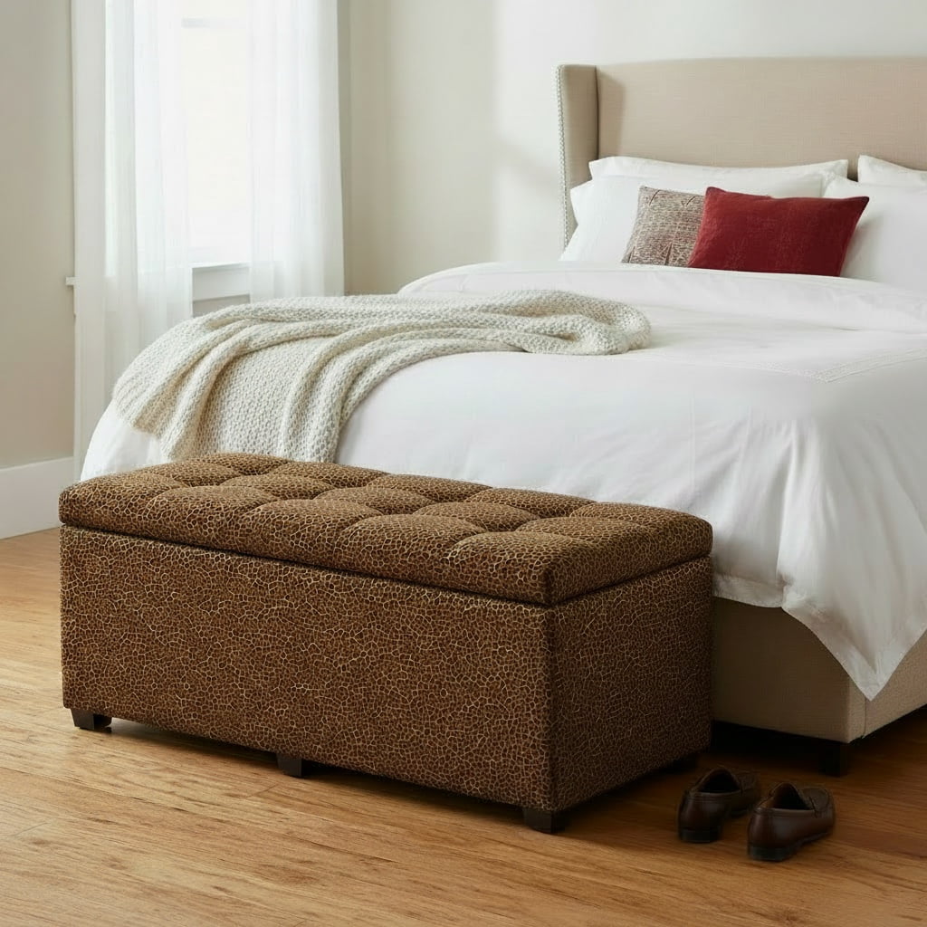 Sanford Living Esplanade Bed Bench, Velvet Leopard
