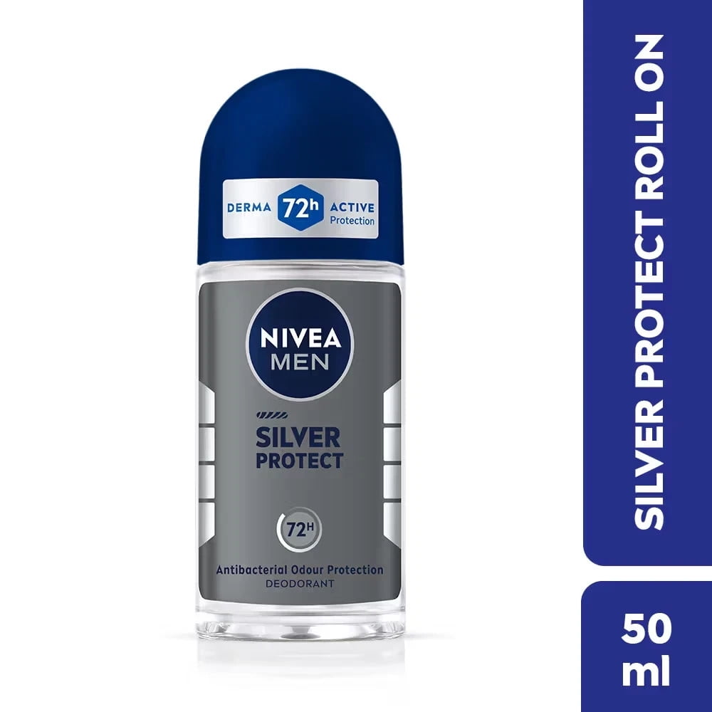NIVEA MEN Silver Protect Anti-Perspirant Roll-On Deodorant Antibacterial -6 Pack