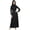 Black, variant on Bimba Women's Full-Sleeve Black Muslim Clothing Abaya Maxi Dress With Hizab-8