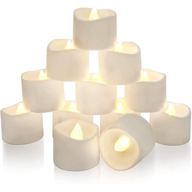 Velas de té LED JanHm con Temporizador 24 Piezas para Mesa de Comedor