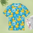thumbnail image 4 of Rubber Ducks Bubbles Blue Women's Short Sleeve Tops Casual Blouses T Shirt, 4 of 6