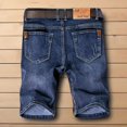 thumbnail image 5 of Pantalones vaqueros cortos para hombre, talla grande, medio oversize, pantalones cortos de mezclilla para hombre, bermudas largas, diseñador azul, lujo, oferta, moda coreana popular, 5 of 5