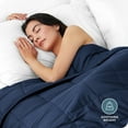 thumbnail image 3 of Bare Home 25 lbs Weighted Blanket for Adults - 80" x 87" - 210tc Twill Cotton, Dark Blue, 3 of 10