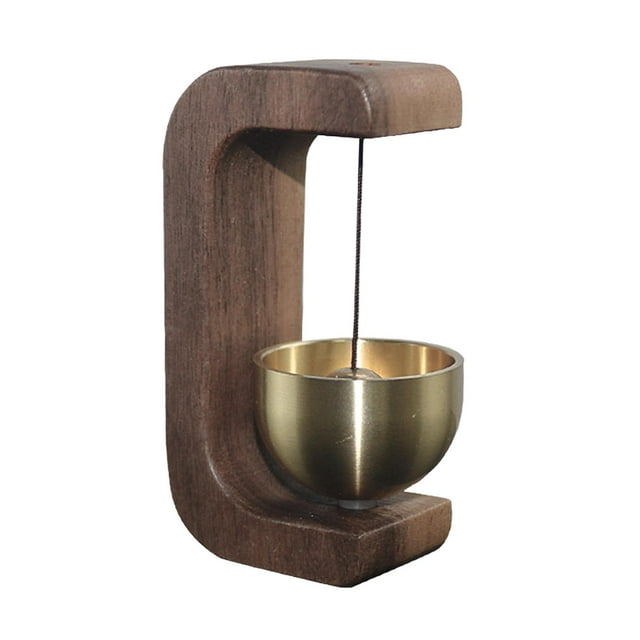 GUOOL Doorbell Wood Shopkeepers Bell for Door Opening for Backyard Restaurant Gate C Shape