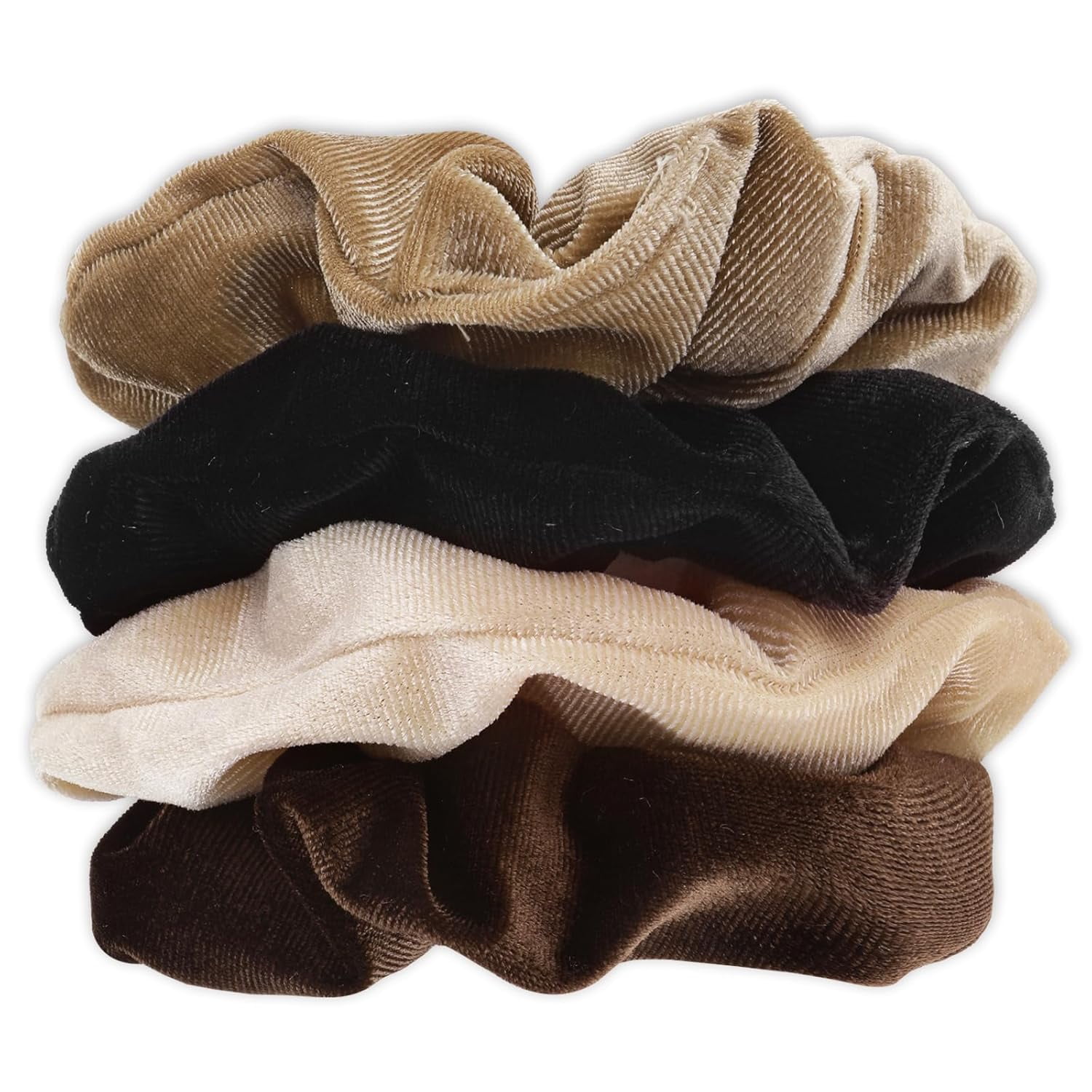8Pcs Velvet Hair Scrunchies - Elastic Thick Bands in 8 Solid Colors for Women and Girls