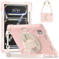 thumbnail image 1 of Funda para iPad Pro 11 2025 / 2024, Silicona Anti-caída + Capa Protectora de PC con Asa, Correa para el Hombro, Funda Protectora Resistente a Golpes y Tres Pruebas para Tablet, Rosa, 1 of 6